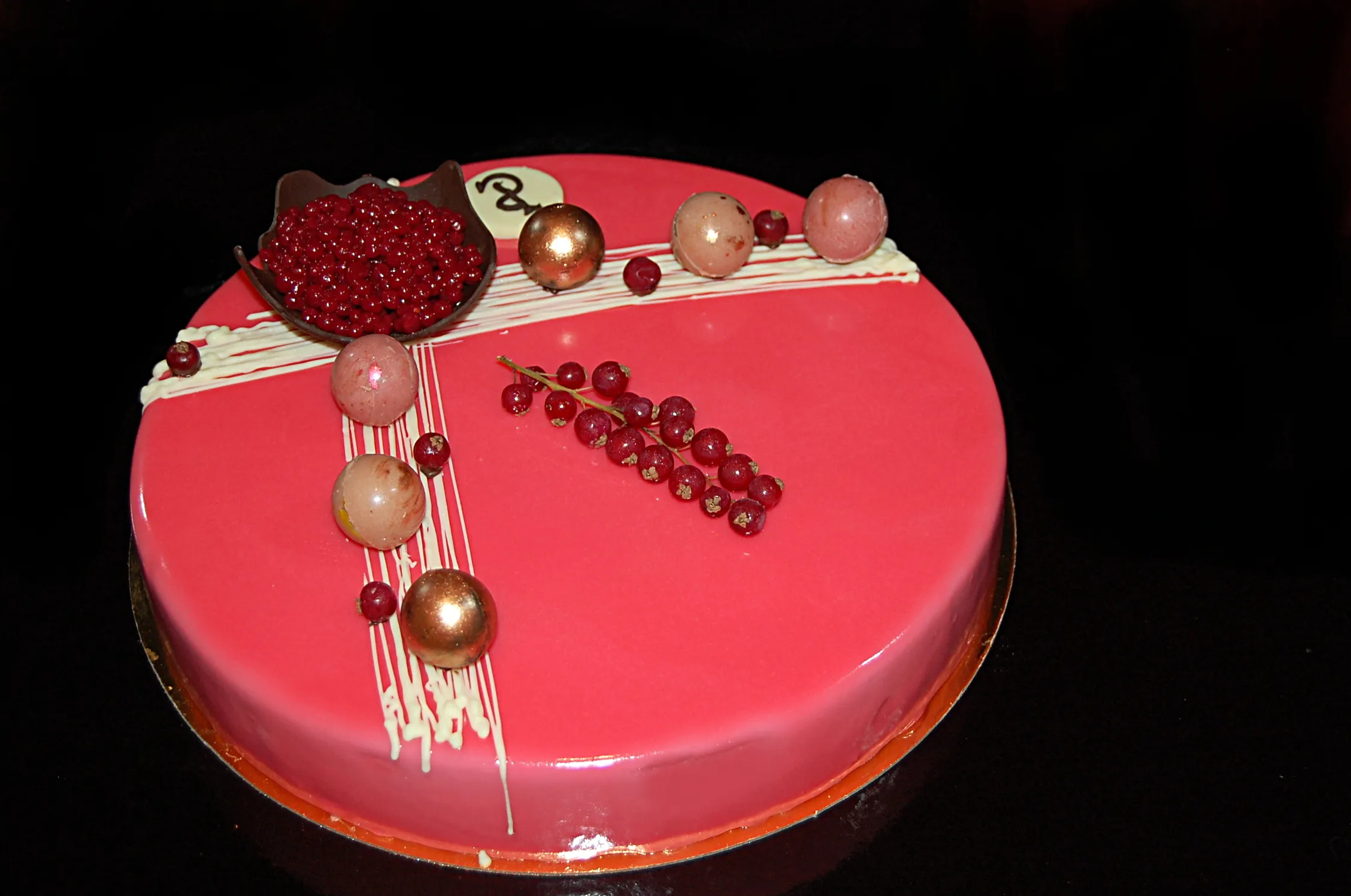 Entremets bavarois aux framboises,